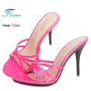 Sommer Damen Pantoletten Luxus High Heels Hausschuhe 2025, Outdoor Designer Sandalen Dame Schwarz Rot Party Schuhe Weiblich Große Größe 43