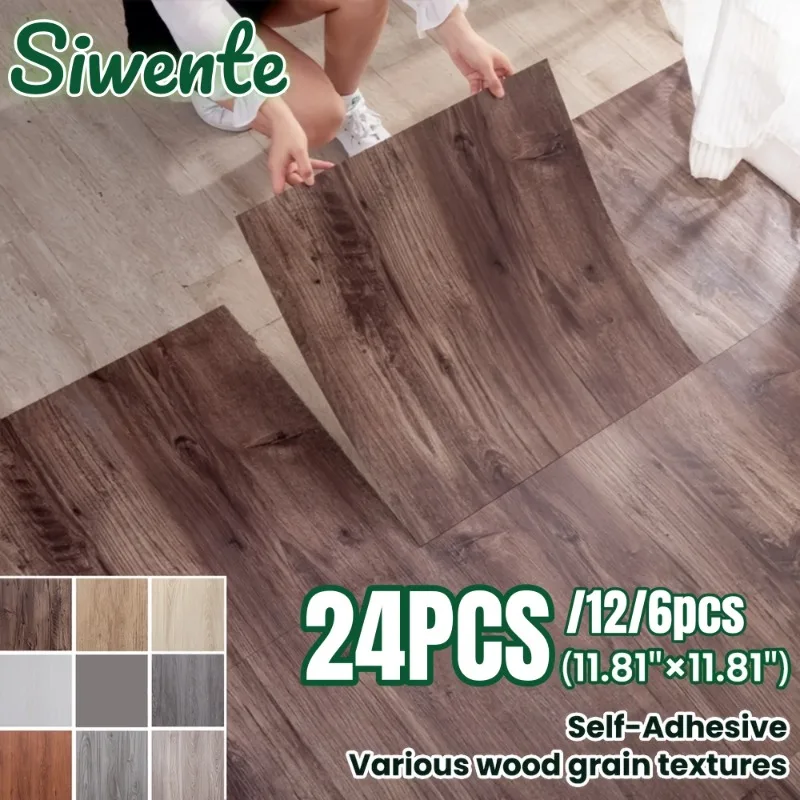 3D-Holzmaserung, selbstklebende Vinyl-Boden- und Wandfliesen, wasserdichte, rutschfeste, selbstklebende Bodenaufkleber für Wohnzimmer und Schlafzimmer