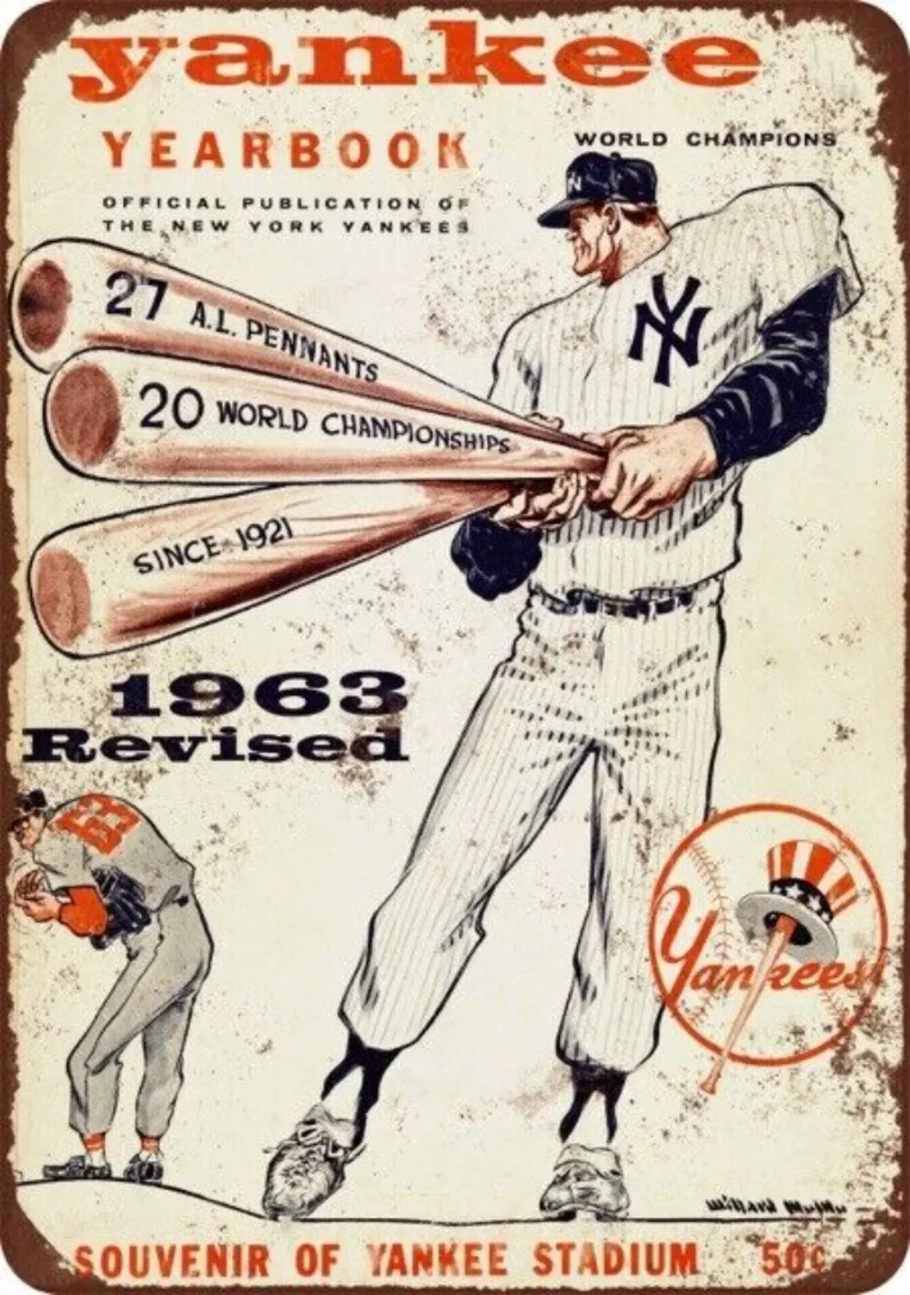 1963 New York Yankees Yearbook Vintage-Reproduktionszeichen