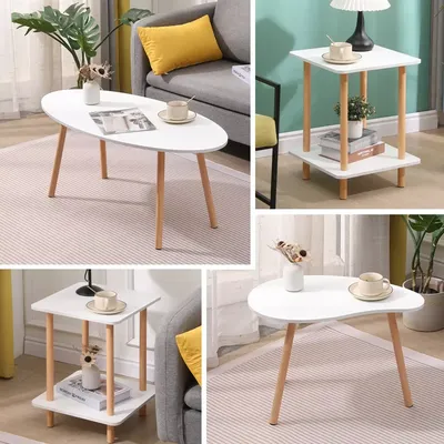 BonChoice Simple Coffee Table Sofa Side Table for Living Room, Modern End Table Bedside Tables Dinner Table Wooden