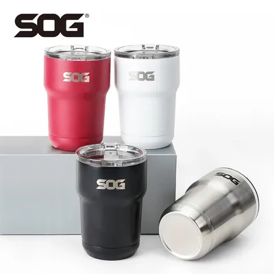 SOG 12oz/350ml Double Wall Vacuum Insulated Coffee Cup – Stainless Steel Thermal Water Bottle for Car, Sports,Office & Daily Use
