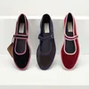 Wohnungen Mary Jane Schuhe Frauen Trend Samt Casual Streetwear Damen Schuhe frau Leinwand Loafer schuhe für frauen