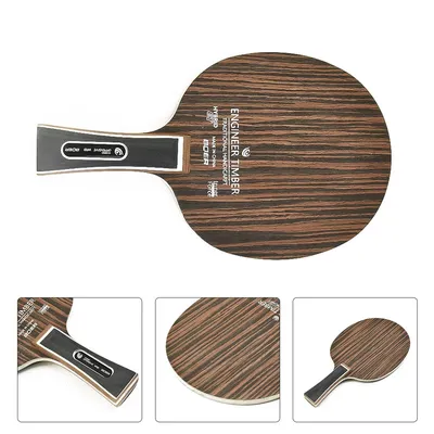 5-lagiger Tischtennisschläger-Bodenplatte aus Ebenholz, Dalbergia, langer Griff, Ping-Pong-Klinge, professionelle Freizeitspieler Image
