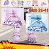 Inline-Rollschuhe für Jungen und Mädchen, blinkende 4-Räder-Skateschuhe für Damen und Herren, Erwachsene, Outdoor-Skating-Turnschuhe, verstellbare Größe 26–41