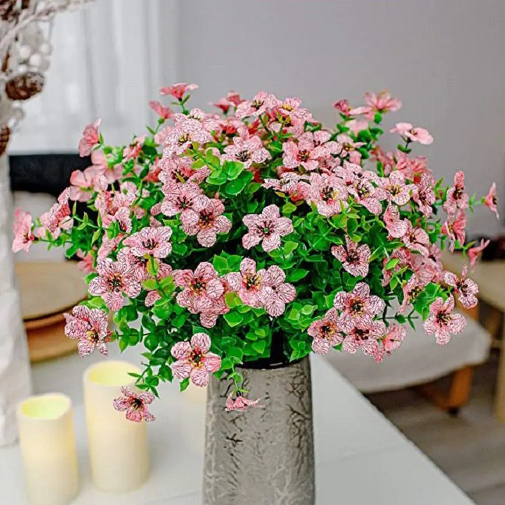 Artificial Plant Flower Silk Plastic Eucalyptus violet Hotsale Wedding Christmas Decor Home Vase Outdoor garden bonsai Party Diy