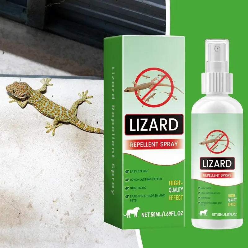 50 ml natürliches Eidechsen-Abweisungsspray mit Lavendel, leistungsstarkes, sicheres Reptilien-Abschreckungsspray zur Kontrolle von Haustieren, ungiftiges Reptilien-Kontrollspray Image