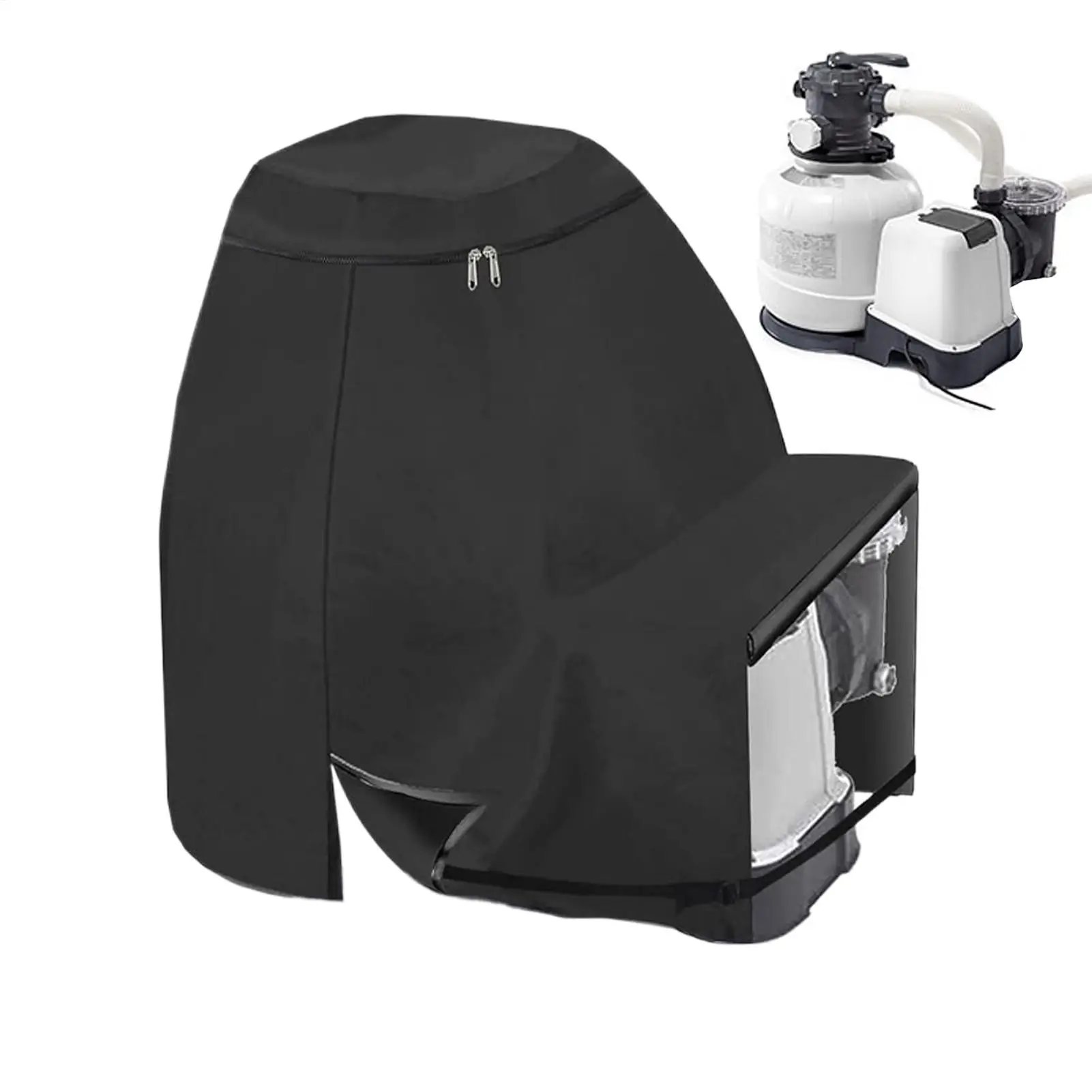 1 stücke schwarz Whirlpool Spa Wasser Heizung Pumpe Abdeckung Wasserdichte Whirlpool Pumpe Abdeckung Outdoor Pool Teile Wasser Heizung pumpe Abdeckung Image