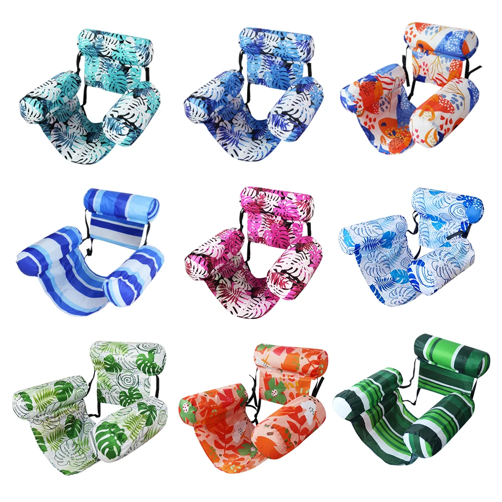 Sommer aufblasbarer Pool schwimmender Liegestuhl Wassermatratzen Hängematte auslaufsicherer Float-Liegestuhl mit Armlehnenzubehör