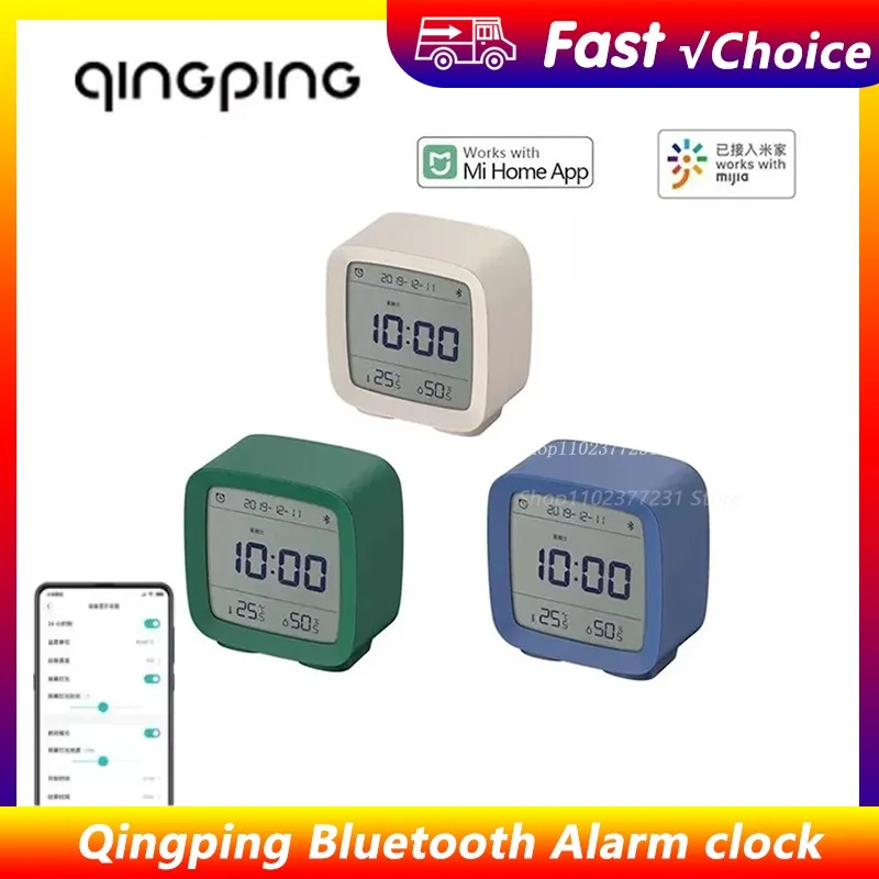 Xiaomi Qingping Cleargrass Bluetooth Smart Wecker Temperatur Feuchtigkeit Display LCD Bildschirm Einstellen Nachtlicht Für Mihome APP Image