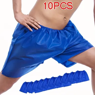 10pcs Travel Mens Disposable Underwear,Disposable underwear, massage shorts, men's plus size pants, beauty salon sauna pants