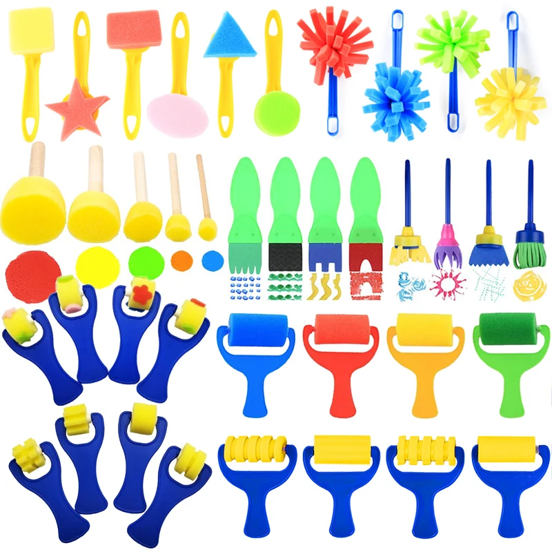 Kinder Zeichnung Schwamm Spielzeug Kunst Handwerk Zeichnung Werkzeuge Graffiti Roller Druck Farbe Malerei Pilz Kopf Dichtung Briefmarken Schaum TMZ Image