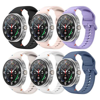 6 Pack Watch Band for Samsung Galaxy Watch 8 40/44mm Watch 8 Classic 46mm Silicone Replacement Strap Cute Women Men Sport Band Modern Buckle Wristband