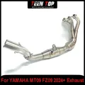 Per YAMAHA MT09 FZ09 Gomito di scarico Moto Fuga Scarico Tubo di collegamento anteriore 51mm MT09 2024 + Tubo di collegamento in acciaio inossidabile