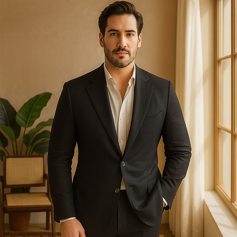 Men 100% Linen Blazer Blazer Jacket Linen Blazer Formal Wedding Christmas Elegant Vintage Summer Spring 100% Linen Solid Color Pocket Single Breasted Two-button Blazer Black White Orange Army Green
