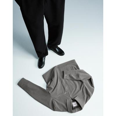 Bershka Overshirt With Zip Men M Grey