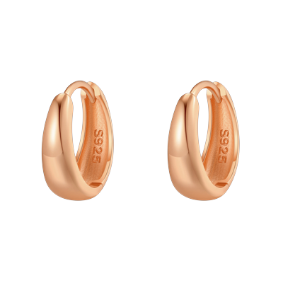 Hey Happiness Kleine Kuppel-Creolen, 925 Sterlingsilber Rosegold 1 pair Damen Image