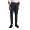 Chinohose MARC O'POLO "aus Bio-Baumwoll-Twill-Stretch", Herren, Gr. 33, Länge 34, blau (schwarz navy), Obermaterial: 98% Baumwolle, 2% Elasthan, unifarben, casual, gerade, unten schmal normal, Hosen