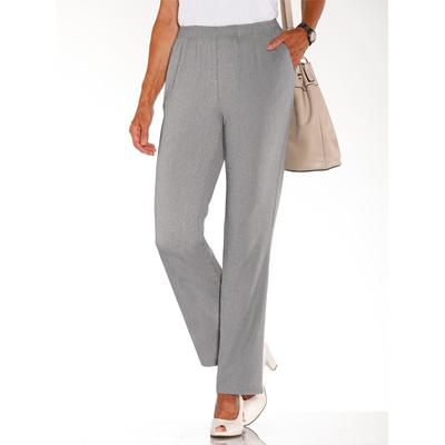 Schlupfhose CLASSIC BASICS, Damen, Gr. 50, Normalgrößen, grau (steingrau), 98% Polyester, 2% Elasthan, unifarben, lang, Hosen Image