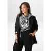 Longblazer ANISTON PLUS, Damen, Gr. 54, schwarz, Obermaterial: 95% Polyester, 5% Elasthan. Kapuze: 100% Polyester, casual, figurumspielend Po-bedeckend, Langarm, Blazer, mit Hoodie-Effekt - NEUE KOLLEKTION