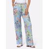 Jerseyhose HEINE, Damen, Gr. 50, Normalgrößen, blau (eisblau, reseda, bedruckt), 95% Polyester, 5% Elasthan, gemustert, mehrfarbig, bedruckt, lang, Hosen