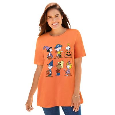 Plus Size Women's Peanuts Halloween Costume Tee by Disney in Orange Peanuts Costume (Size 2X)