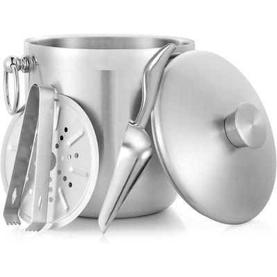 Ice Bucket with Lid, Scoop, Tongs and Strainer