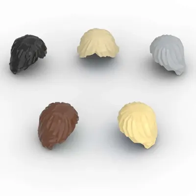MOC 10PCS Haar Zerzauste 92746 Bausteine Set Körper Tragen Layered Kopfbedeckungen Ziegel Teil Kompatibel Partikel Spielzeug Kinder geschenke Image