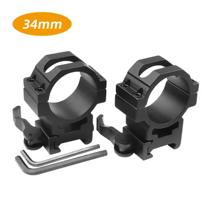 34mm Quick Release Scope Mount Flashlight Laser Holder 20mm Picatinny Rail Optical Riflescope Sight Mount QD Scope Rings