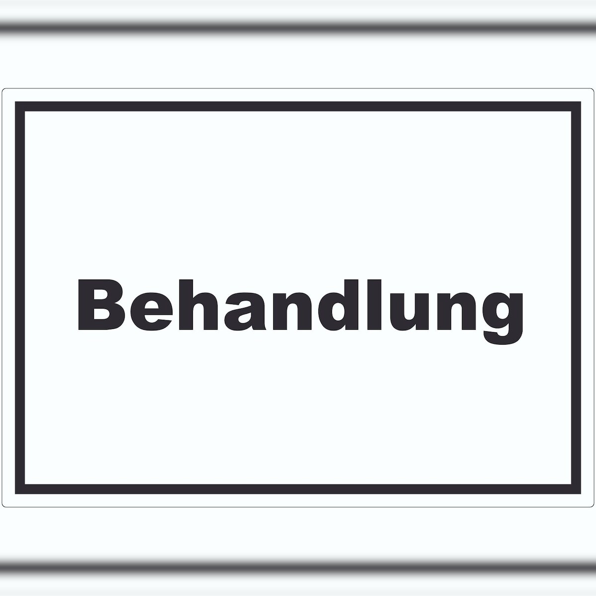 HB-Druck Behandlung Aufkleber mit Text Behandlungsraum waagerecht A4 (210x297mm) Image