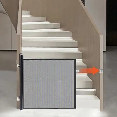 Retractable Pet Fence No-Drill Mesh Safety Gate for Dogs, Collapsible Design for Indoor Use, Fences Flexible Pet Barrier