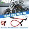 Uxcell 2-teiliges 10,4 mm 10 mm Zündkerzenkabel-Set für Harley Davidson Dyna FXD Softail Rot