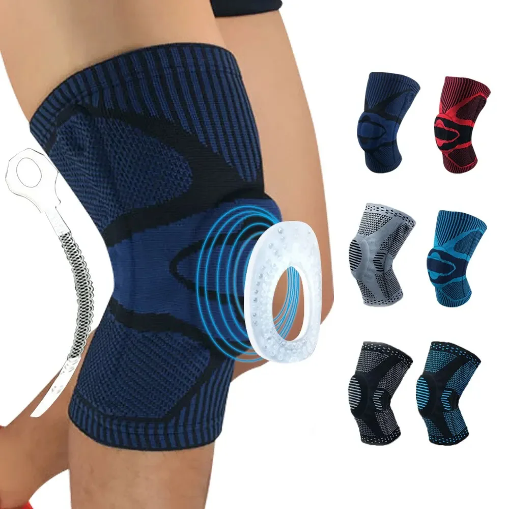 1 Stück Kniestützen zur Linderung von Knieschmerzen, mit Seitenstabilisatoren, Gel-Pads, für Meniskusriss, Gelenkschmerzen, Verletzungen, Erholung, Unisex Image