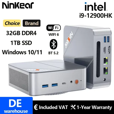 Ninkear Mini-PC L12 Pro Intel i9-12900HK Windows 10/11 OS 32 GB DDR4 1 TB SSD WiFi 6 BT5.2 Tri-Display-PC Desktop-Gaming-Computer