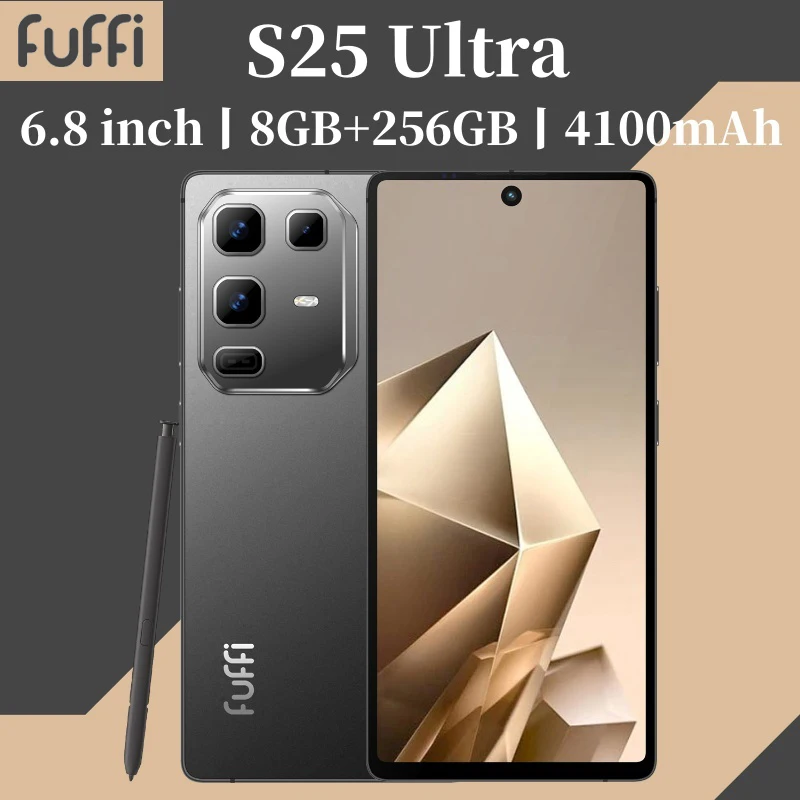 FUFFI Global Vision S25 Pro Smartphone Android 4100mAh 8GB RAM 256GB ROM 6.8 Inch Phone 720x1600HD 32MP 5G Network Mobile Phones