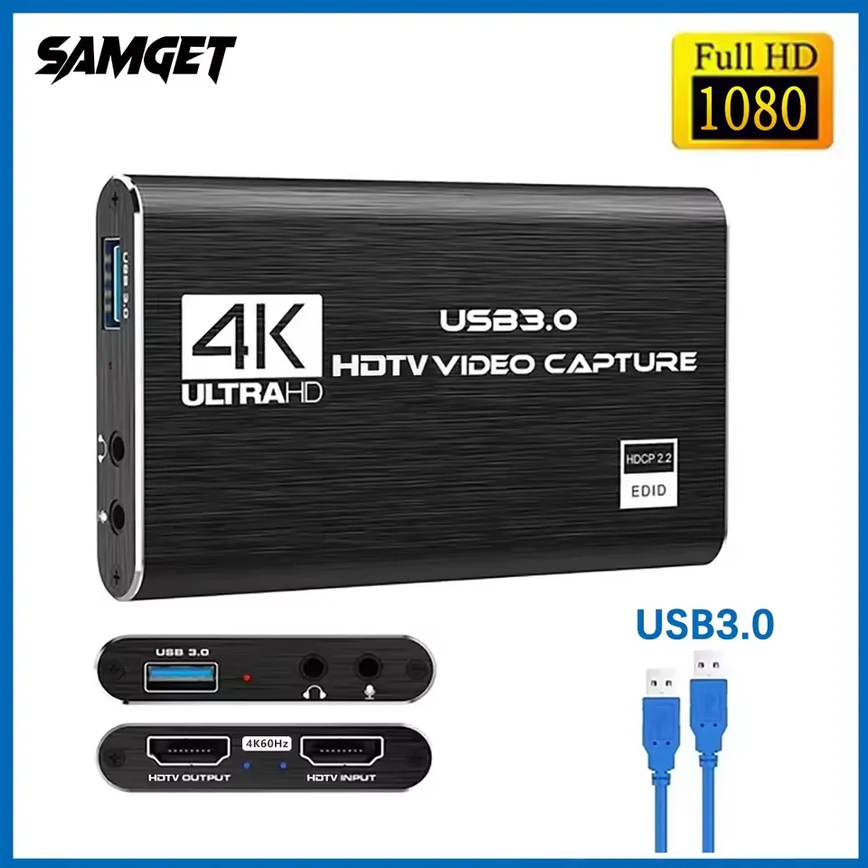 4K USB 3,0 Video Capture Karte 1080P 60Hz HD HDMI-kompatibel Video Recorder Grabber Für PS4 schalter Spiel Aufnahme Live-Streaming Image
