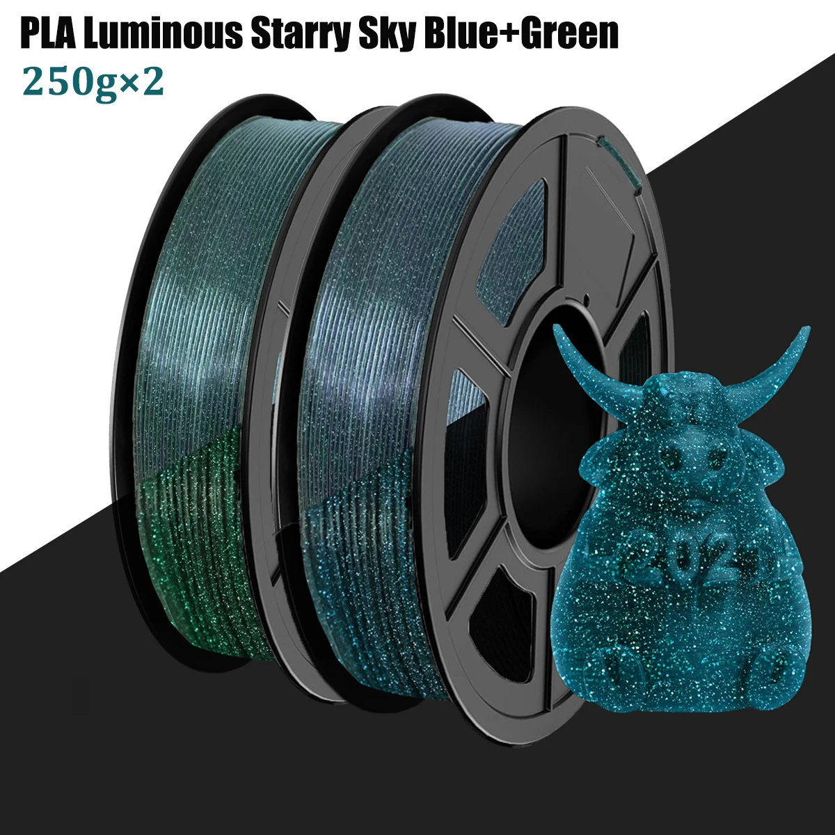 PLA leuchtendes 3D-Drucker-Filament, 1,75 mm 250 g/500 g Spulen-Upgrade, starker, im Dunkeln leuchtendes, glänzendes PLA für 3D-Drucker Image