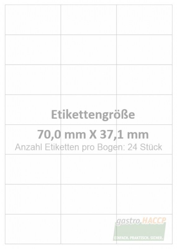 Wasser auflösbare Etiketten 70,0 x 37,1 mm(Anzahl Bögen /VPE: 600) Image