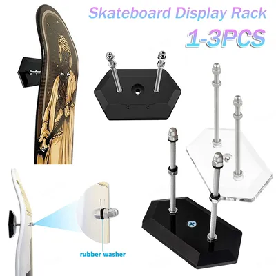 Skateboard Display Rack Skateboard Holder Bracket Wall Mounting Deck Rack Skateboard Wall Hanger for Display and Storage
