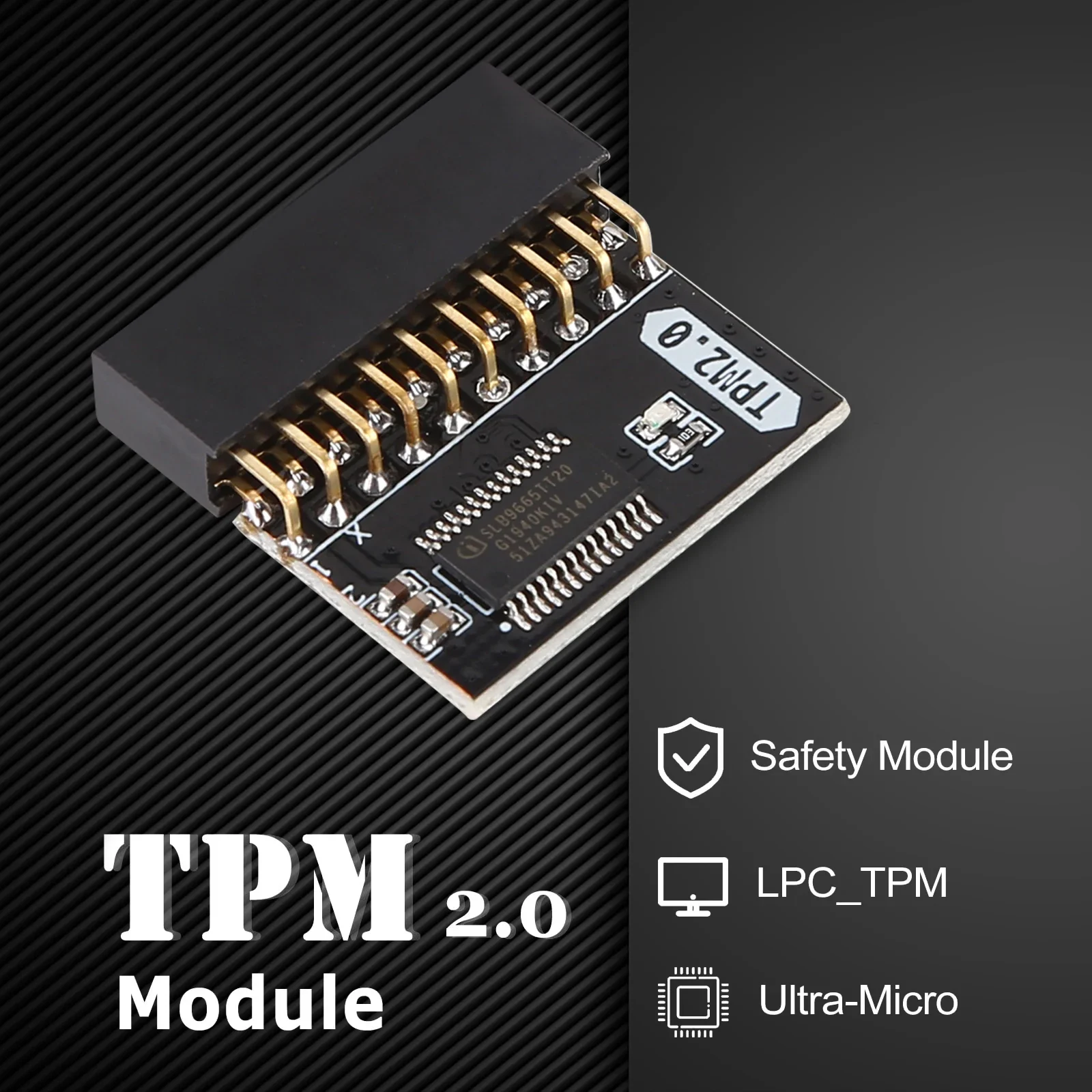 TPM 2.0 20-poliges Modul, Motherboard-Ersatzteil, Verschlüsselung, Sicherheitsmodul, Speichermodul, 20–1 Pin für Gigabyte-Plattform Image