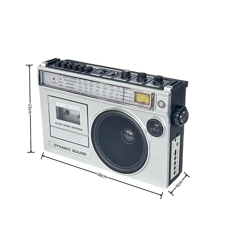 Kassettenwiedergabe-Radio, Kassettenrekorder mit USB-TF-Player und Bluetooth-Funklautsprecher, Kassettenrekorder, Radio mit großem Lautstärke Image