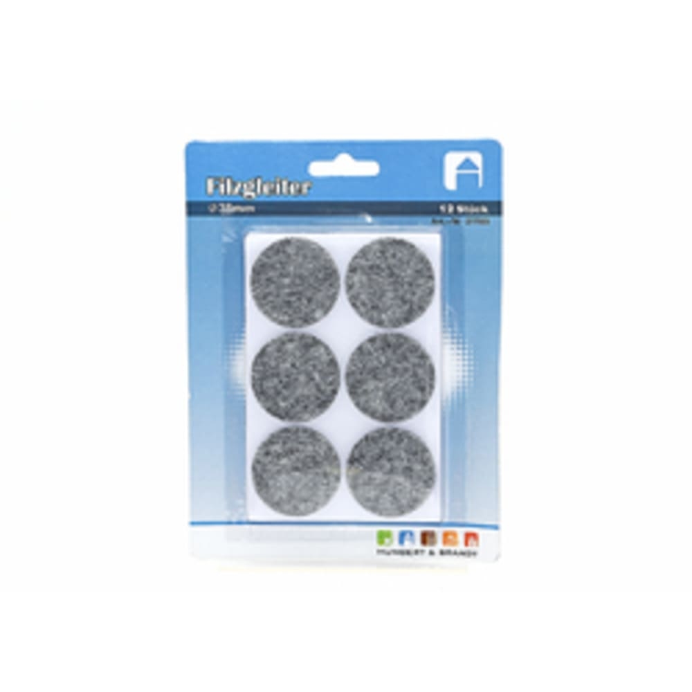 HundB Filzgleiter 12 Stück Ø38mm rund Möbelgleiter Bodenschoner selbstklebend für Stühle Tische Möbel Schutz für Parkett Laminat Fliesen Boden Image