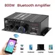 Amplificatore Bluetooth da 800 W Amplificatore di potenza in classe D a 2 canali USB SD AUX Audio Karaoke Amplificatori Home Theater portatili
