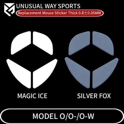 UnusualWaySports Mouse Skates Feet Glorious Model O O- Wireless Cambered Surface PTFE Anti Collapse Magic Ice Silver Fox
