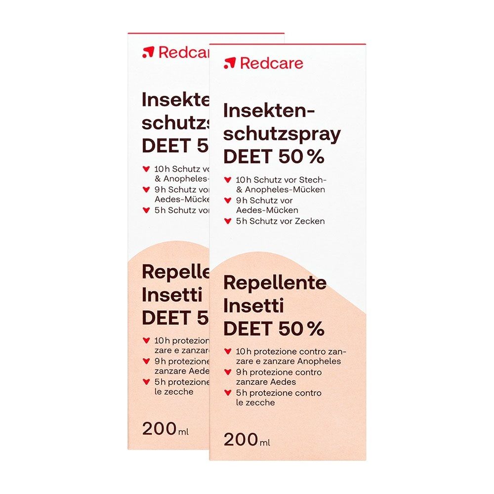 Redcare Spray repellente per insetti DEET 50% 2x200 ml