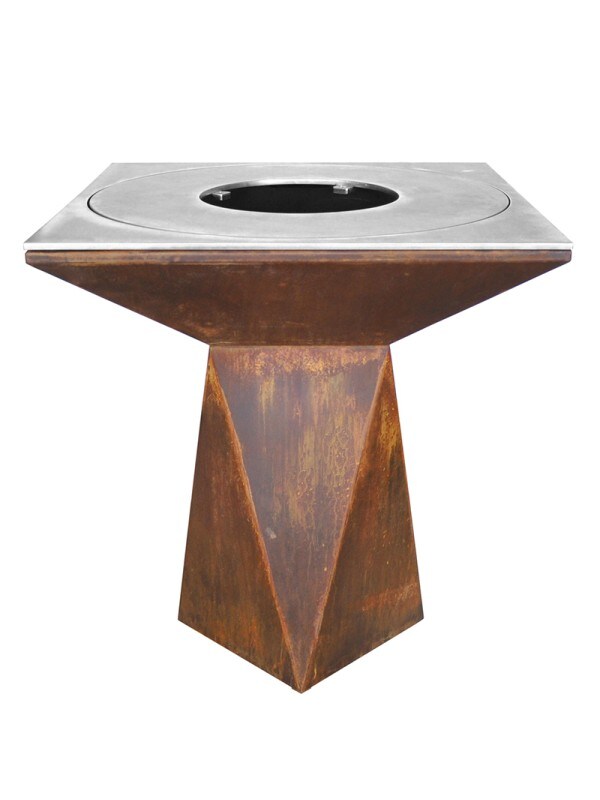 OutInFire Gartenfeuerstelle, Grill mit Wok-Loch und Grill mit Stahlbeinen - G1 Corten Image