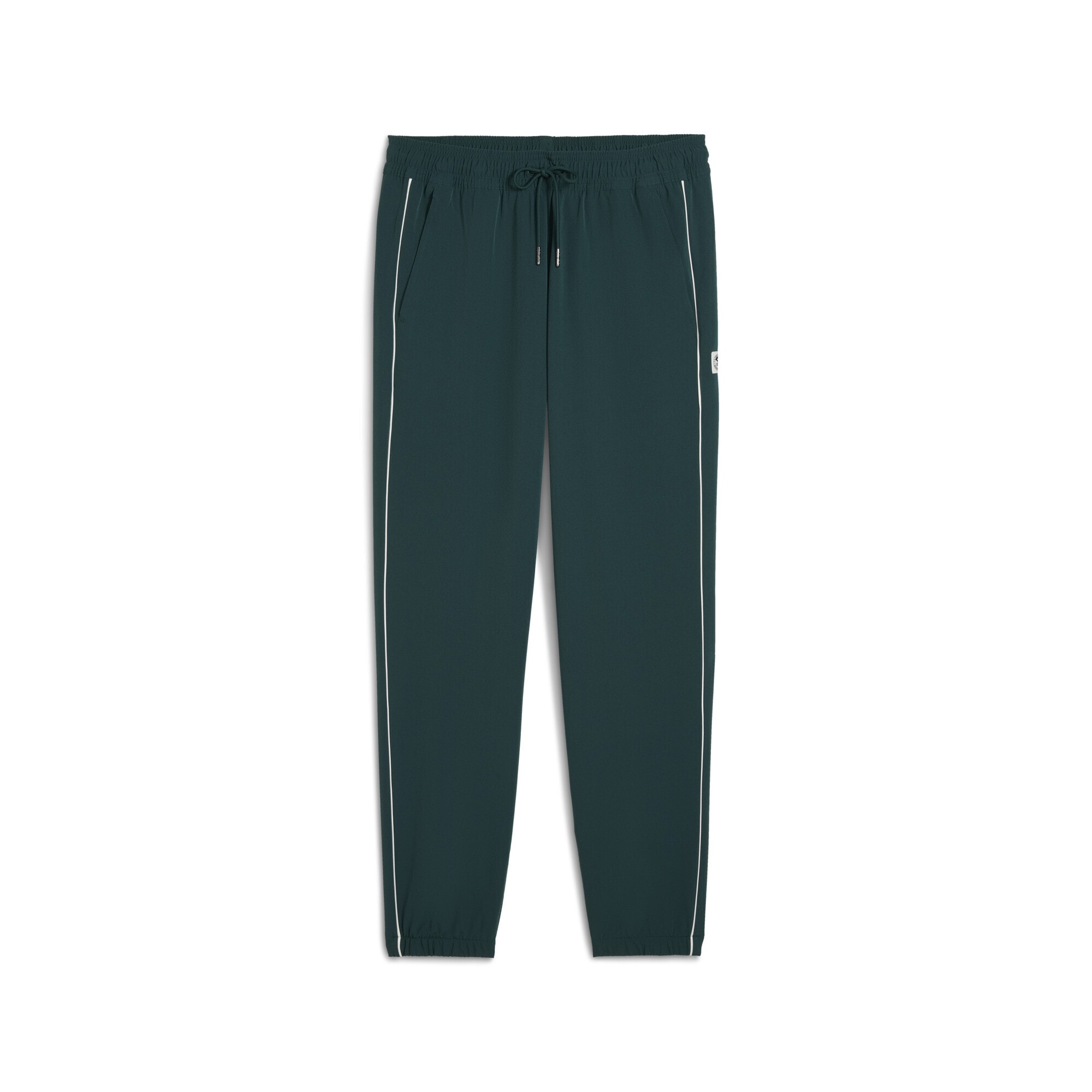 Golfhose PUMA "PUMA x REIGNING CHAMP T7 Golfhose Herren", Damen, Gr. L, Normalgrößen, grün (grün terrain), Obermaterial: 89% Polyester, 11% Elasthan; Einsatz: 100% Polyester, unifarben, Hosen