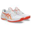 Hallenschuh ASICS "COURT HUNTER FF", Gr. 43,5, weiß, vivid coral, Synthetik, sportlich, Schuhe