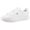 Sneaker TOMMY HILFIGER "FLAG COURT SNEAKER", Damen, Gr. 36, weiß, Leder, unifarben, sportlich, Schuhe, Schnürschuh, Halbschuh, Freizeitschuh mit TH-Logo