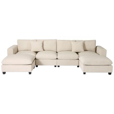 Hamilton 6-Piece Corduroy Upholstered Modular Sectional with USB Port