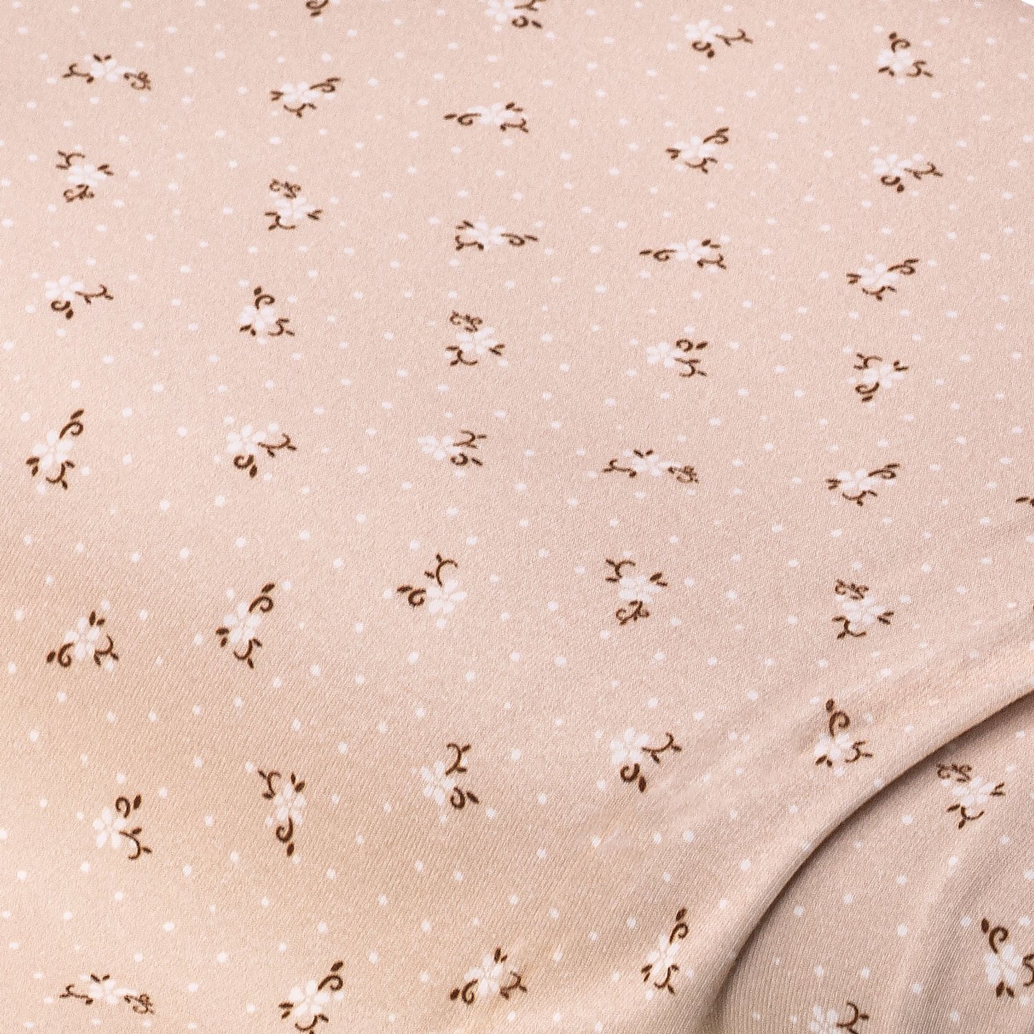 Tissu jersey de coton "petites fleurs" avec élasthanne, beige/coloré